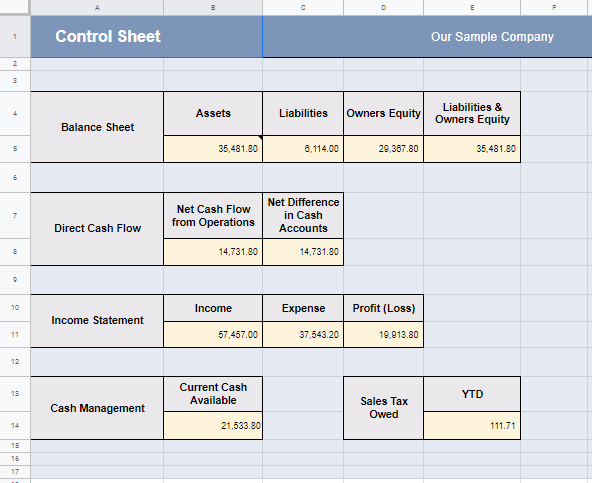 Control Finances with Big E-Z Spreadsheet